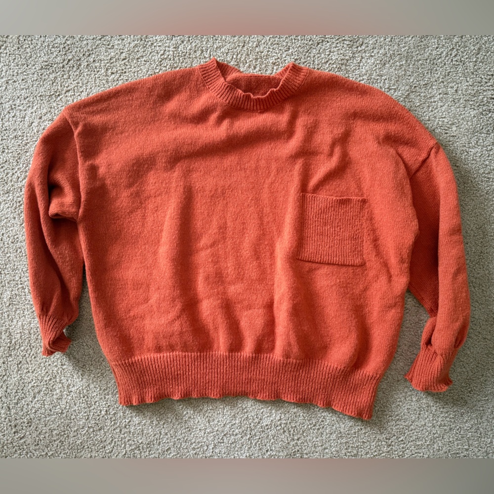 SHEIN Vibrant Orange Crew Neck Sweater